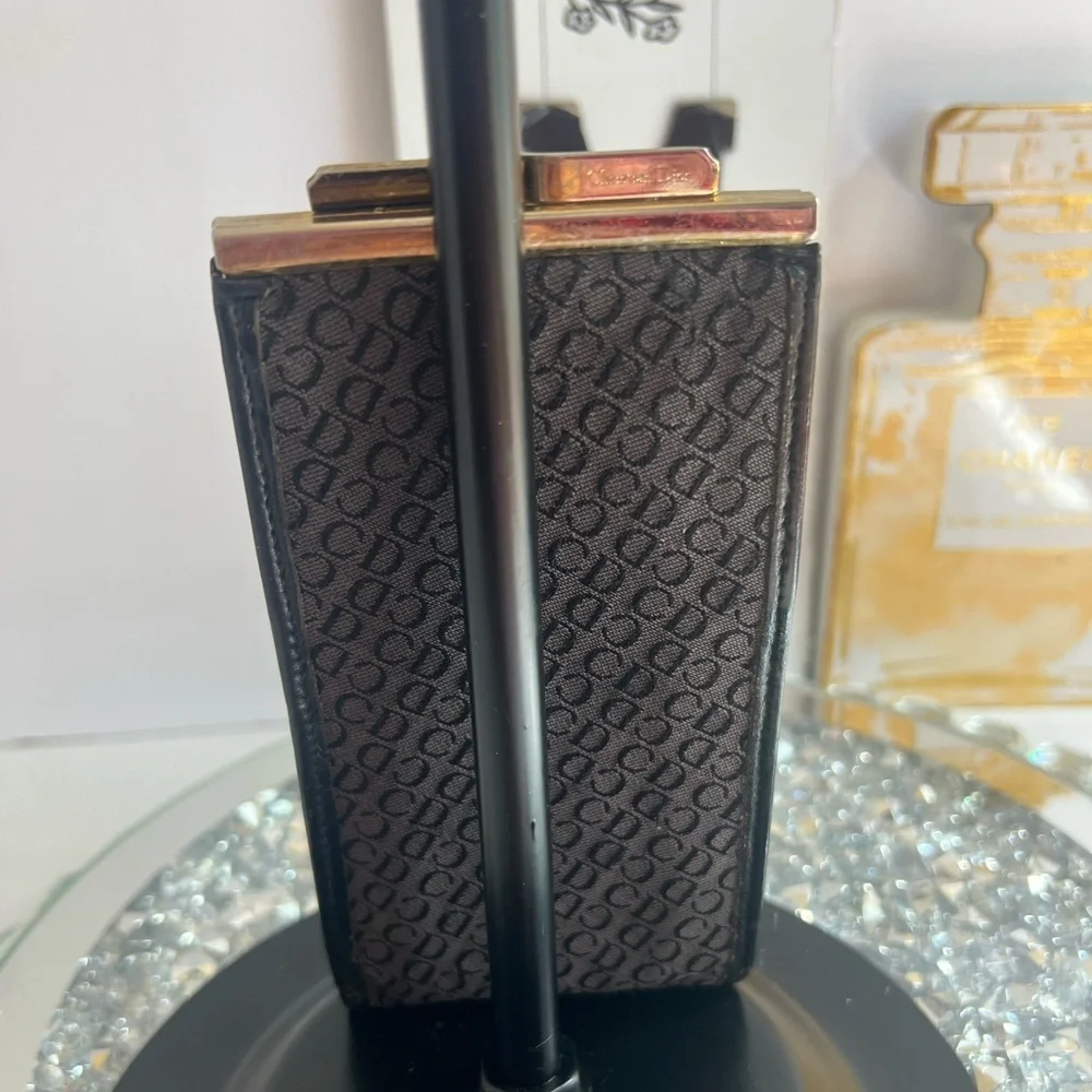 Dior Black Textured Accessory with Gold Detail